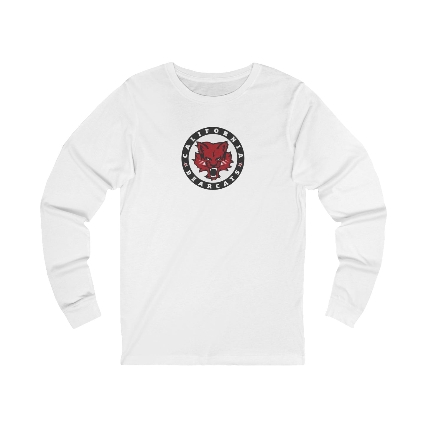 05-024 California Bearcats Round Logo Unisex Jersey Long Sleeve Tee (White)