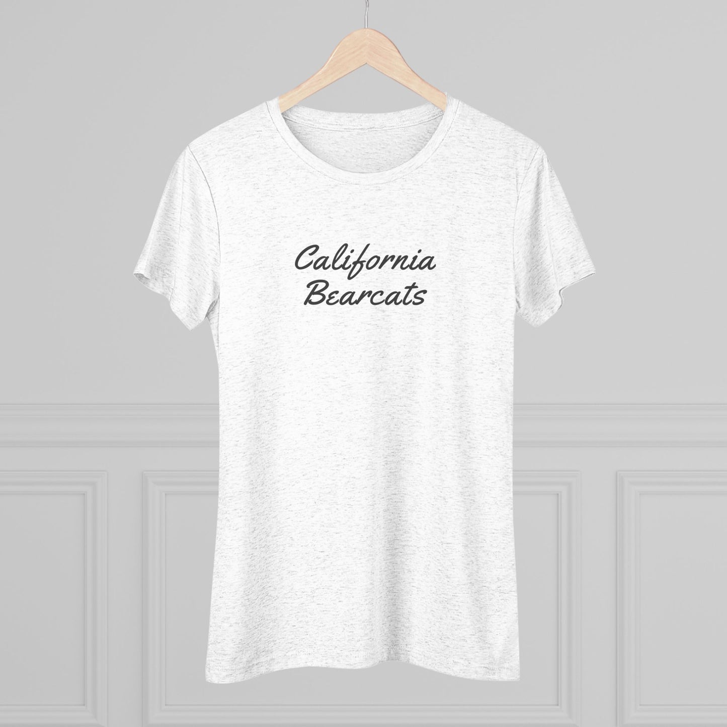 05-012 California Bearcats Script Logo Women's Triblend Tee (White)