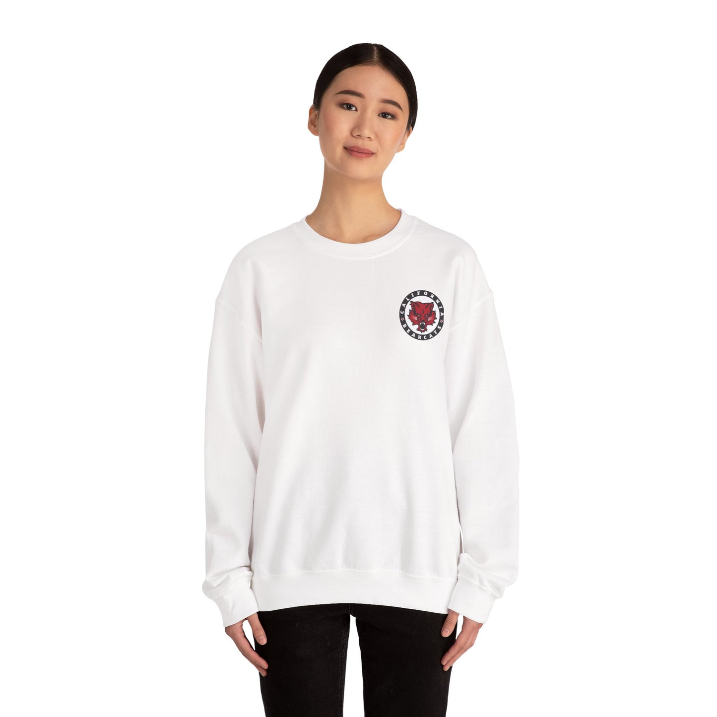 05-016 California Bearcats Pocket Logo Unisex Heavy Blend™ Crewneck Sweatshirt (White)