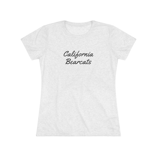 05-012 California Bearcats Script Logo Women's Triblend Tee (White)