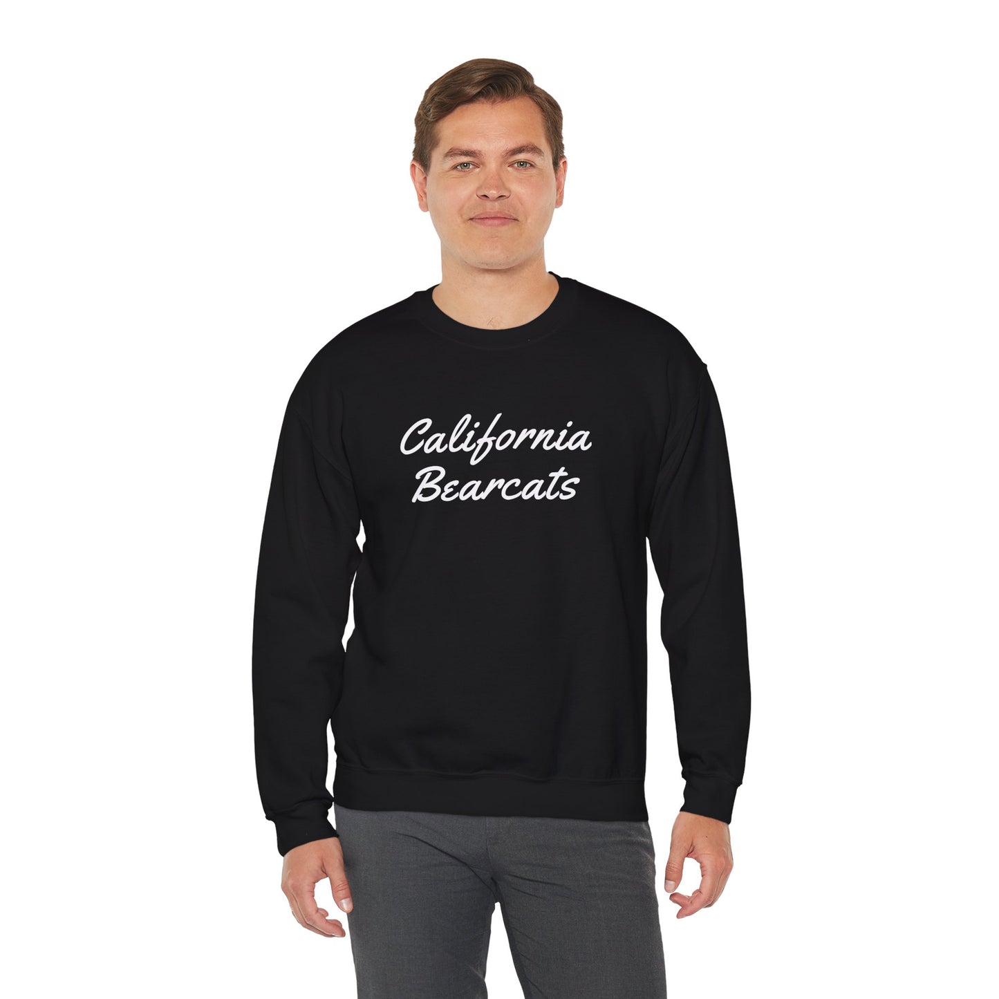 05-003 California Bearcats Script Logo Unisex Heavy Blend™ Crewneck Sweatshirt (Black)