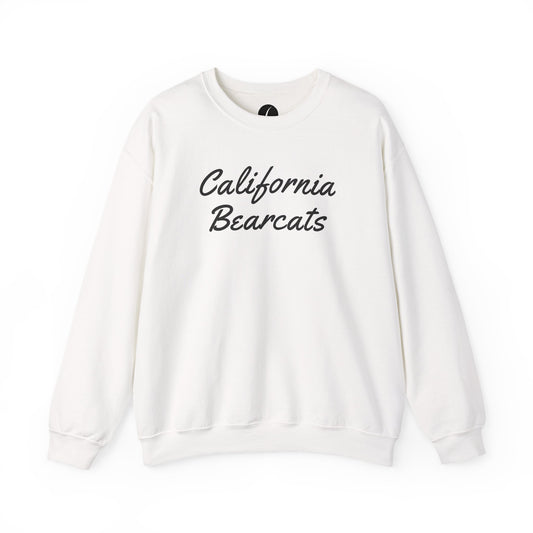 05-004 California Bearcats Script Logo Unisex Heavy Blend™ Crewneck Sweatshirt (White)