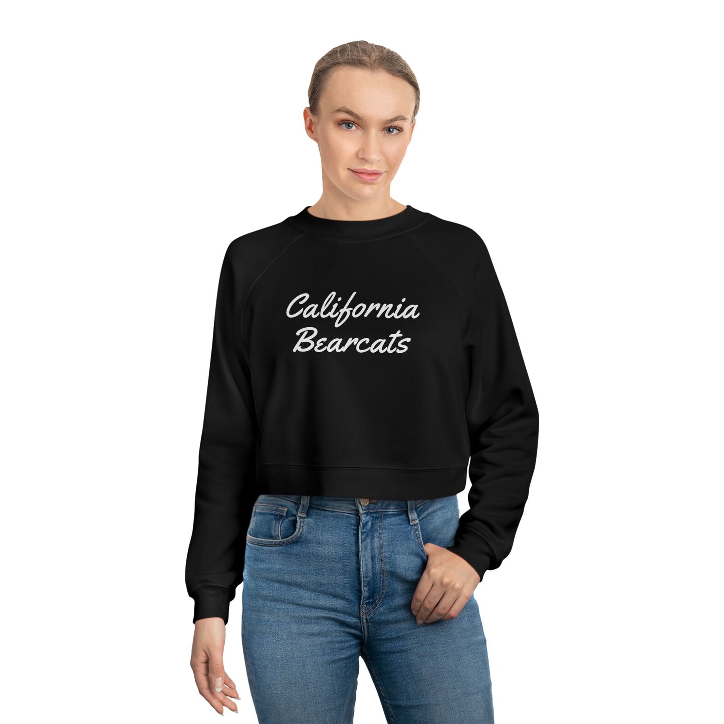 05-017 California Bearcats Script Logo Women's Cropped Fleece Pullover
